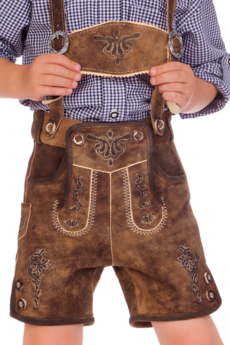 Isar-Trachten Lederhose Lederhose Kinder - JOEL - eiche