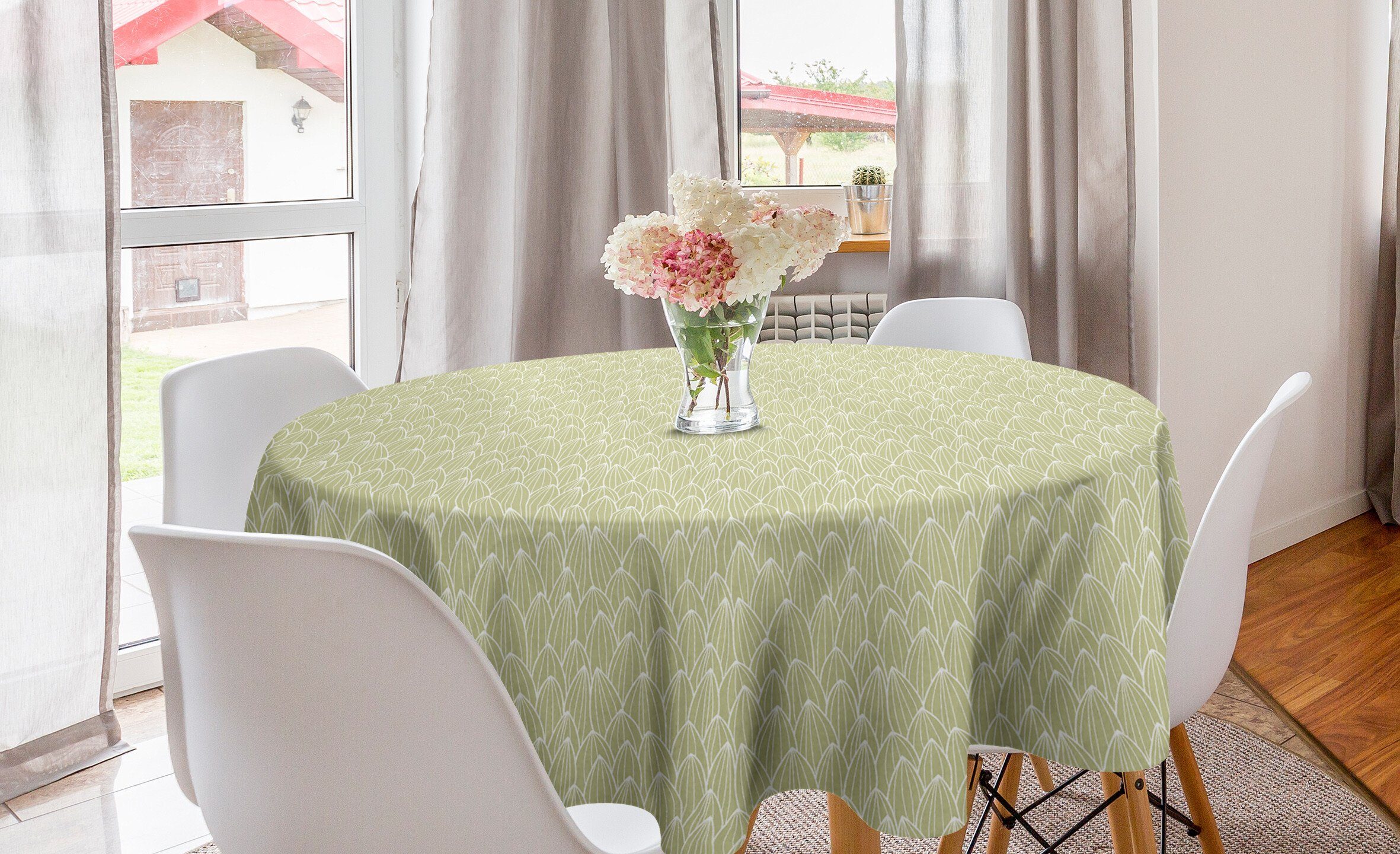 Kreis Natürliches Esszimmer Farben Tischdecke für Abakuhaus Küche Muster Gedeckte Abdeckung Tischdecke Kaktus Dekoration,