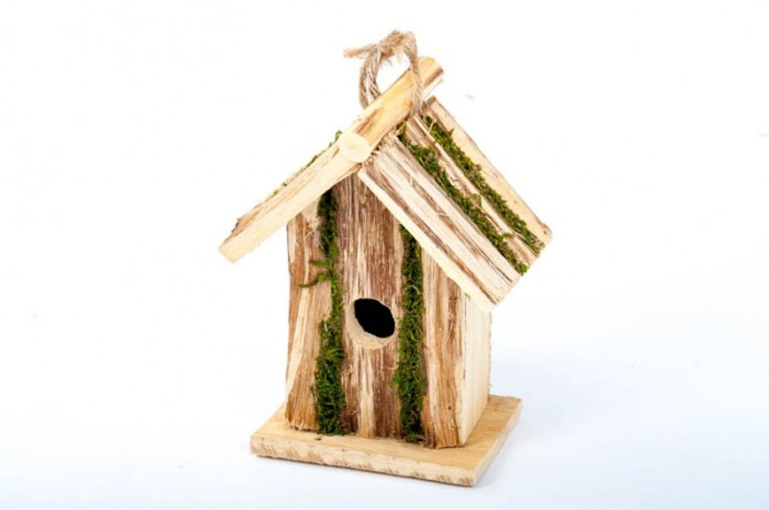 BURI 16x10x21cm Holz Vogelhaus aus Vogel-Nisthöhle