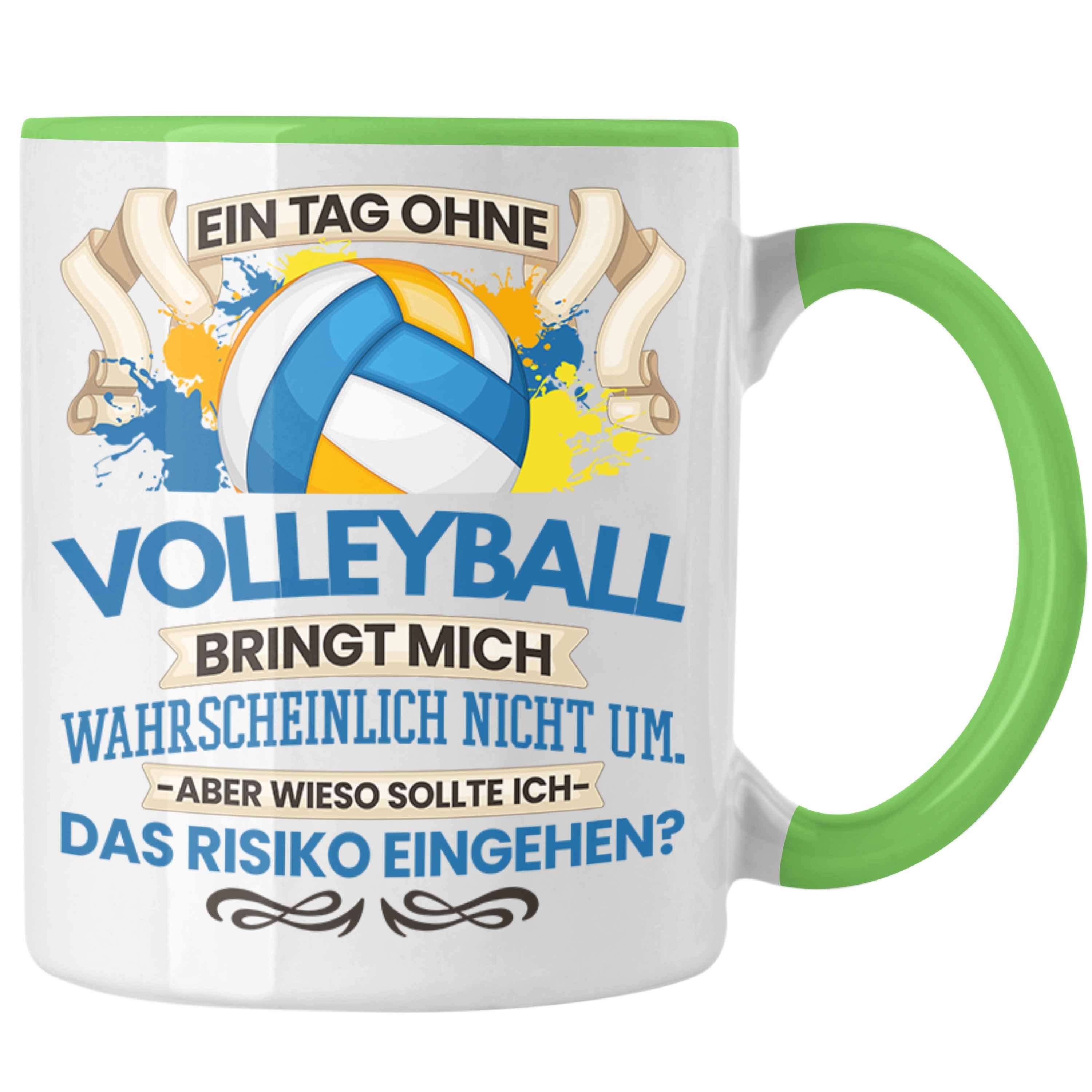 Trendation Tasse Trendation für Geschenk - Spieler Tasse Grün Volleyball-Trainer Volleyball