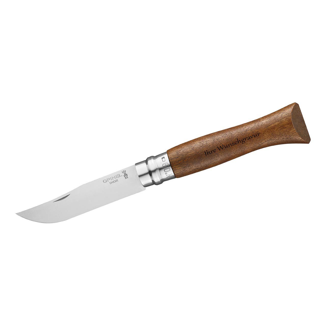 Opinel Taschenmesser No. 09 Walnuss, mit Namensgravur