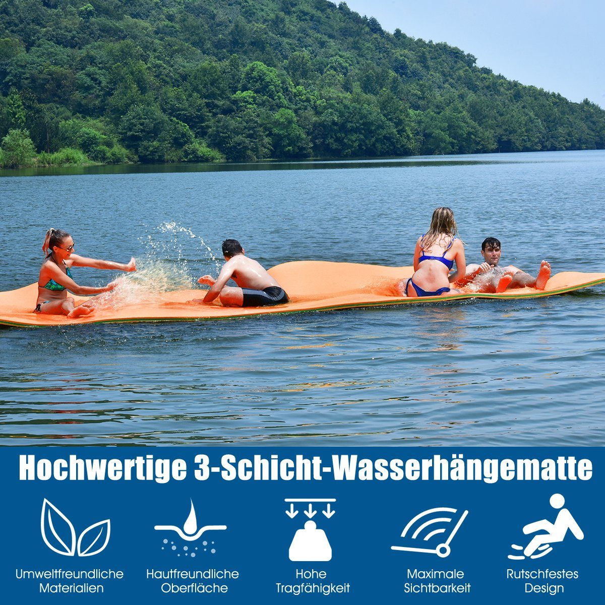 COSTWAY Badeinsel, Wassermatte bis 400 kg günstig online kaufen