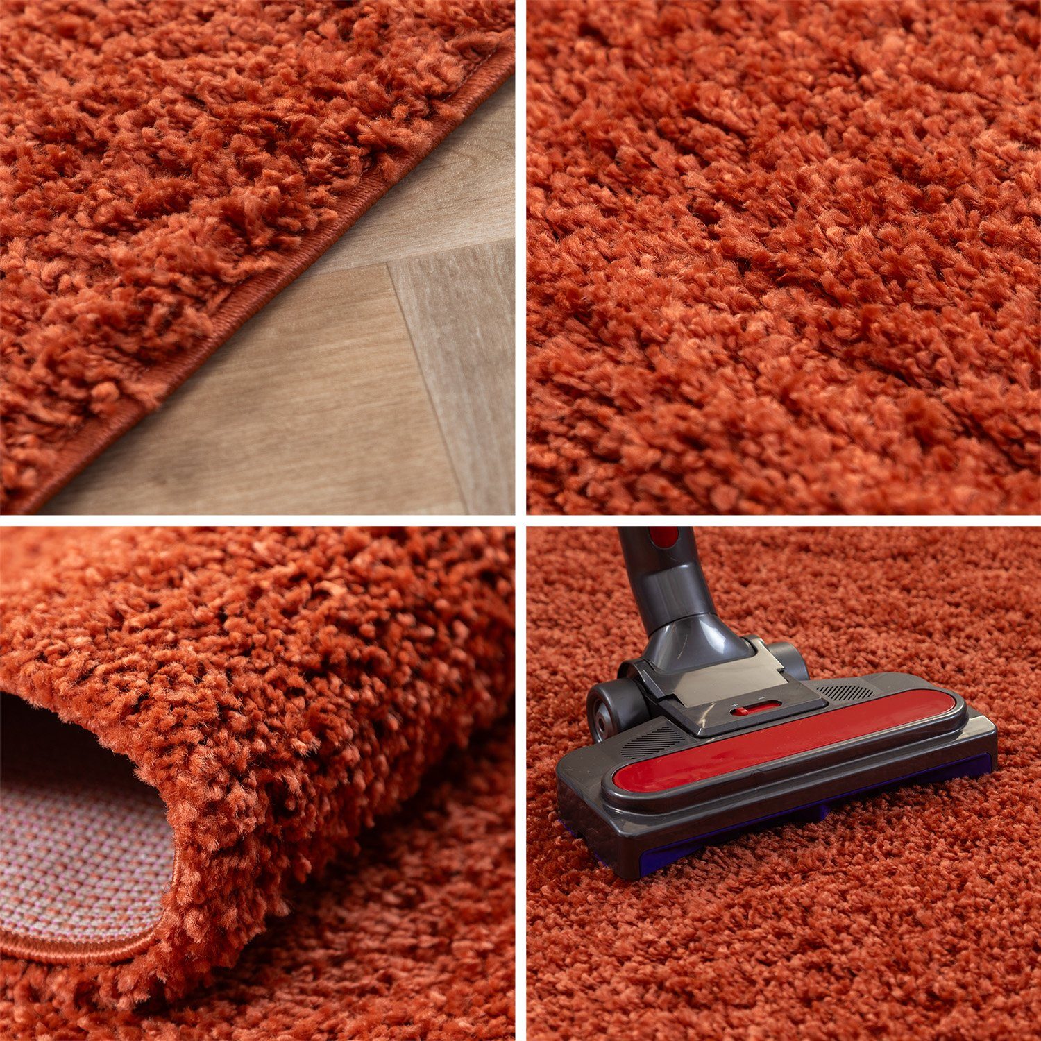 SIMPEX24 Teppich Unicolor - Einfarbig, Rund, Höhe: 30 mm, Einfarbig Shaggy Teppich Wohnzimmer Langflor Versch. Farben und Größen