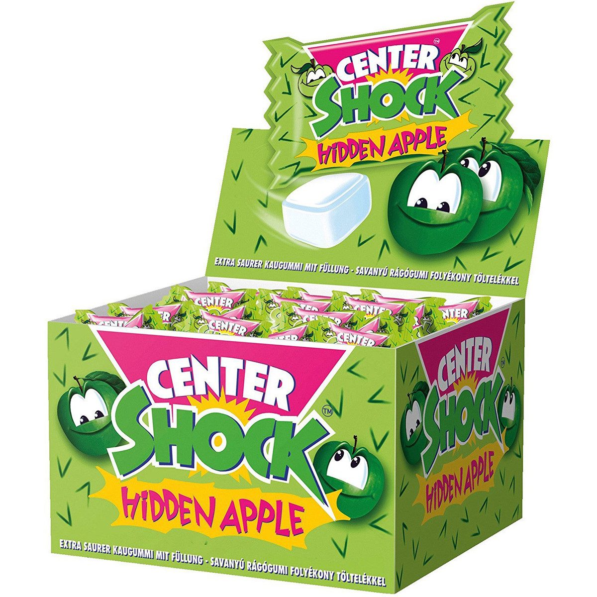 CENTER SHOCK Süßigkeit, Center Shock Hidden Apple Kaugummi mit flüssigem Apfel Geschmack 400g