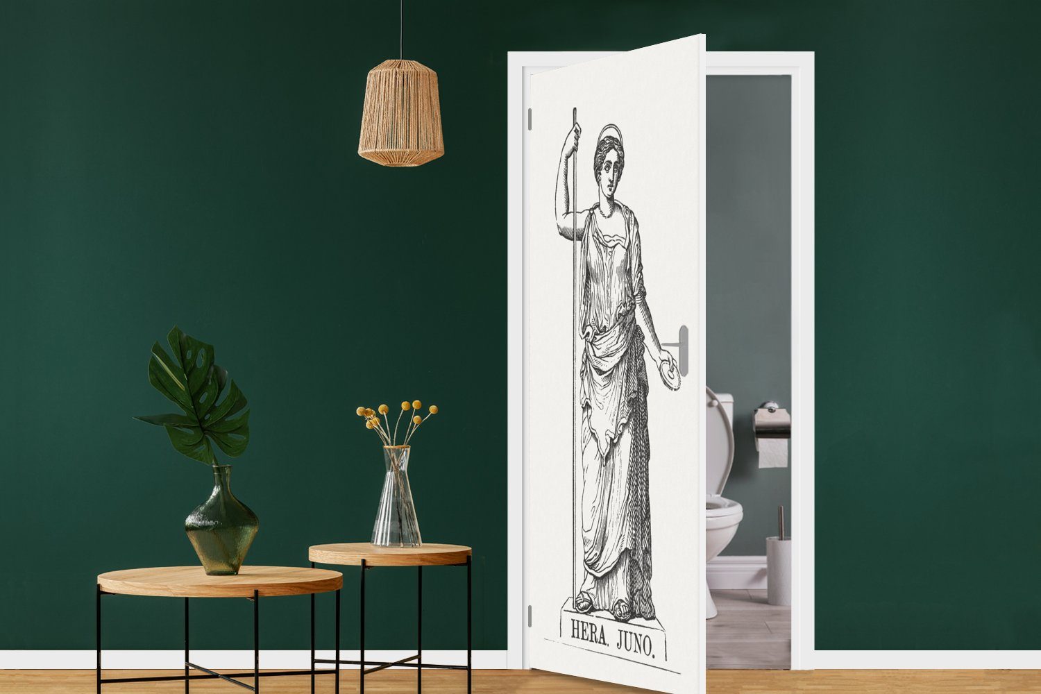 Illustration cm bedruckt, Türaufkleber, Eine Türtapete Fototapete (1 griechischen der Göttin St), Matt, für Tür, MuchoWow Hera, 75x205