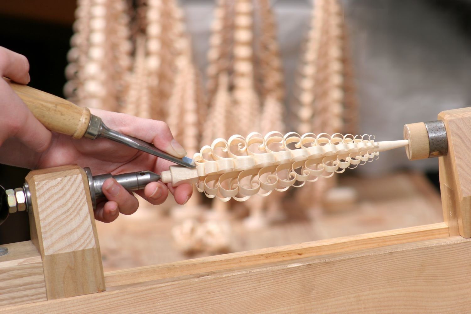 Richard Glaesser Dekobaum Spanbaum aus Lindenholz, Handwerkskunst aus dem Erzgebirge