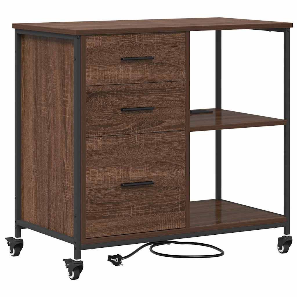 vidaXL Schranksystem Schrank mit Ladestation 76 x 41 x 72 cm Holzwerkstoff (1-St)