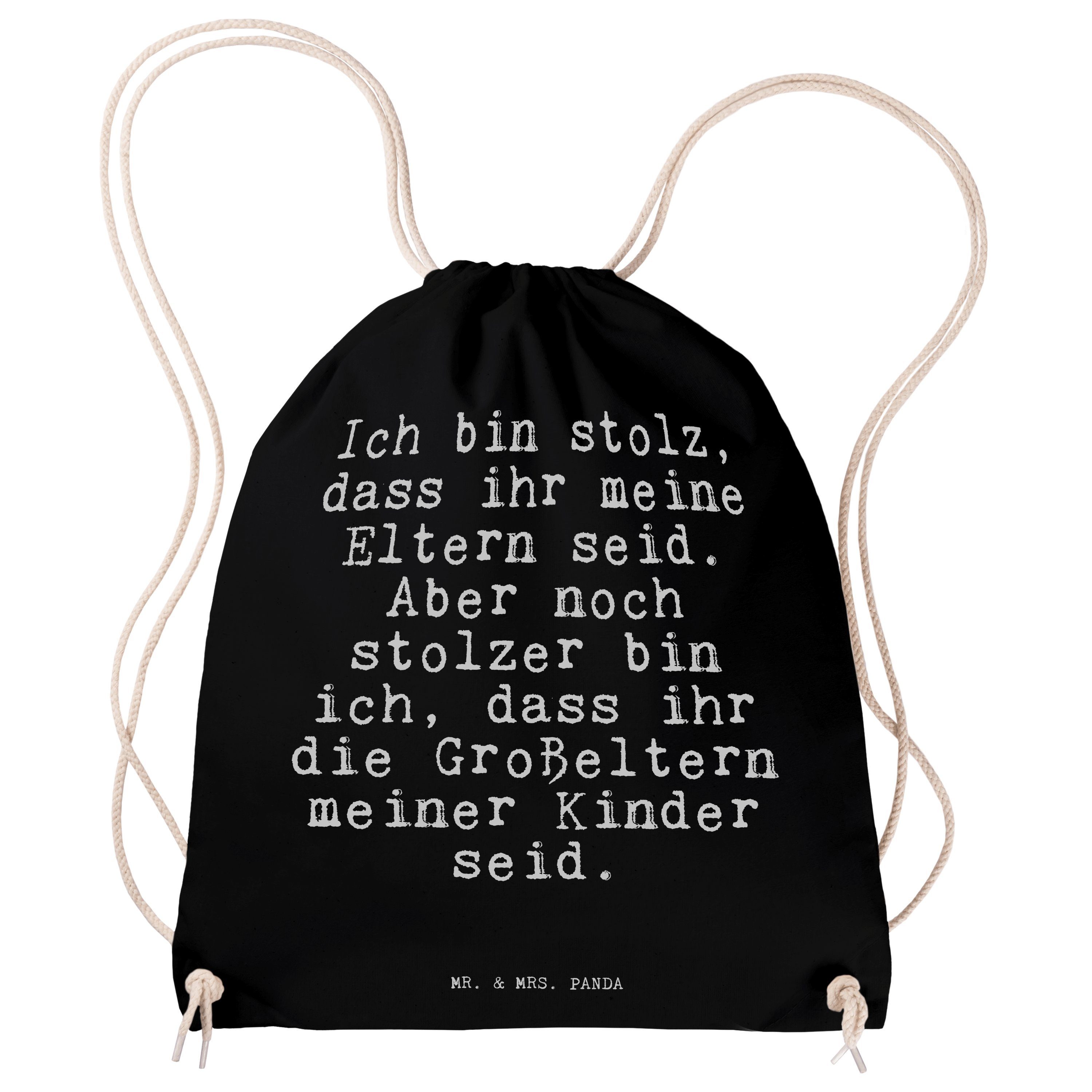Mr. & Mrs. Panda Sporttasche »Ich bin stolz, dass... Schwarz