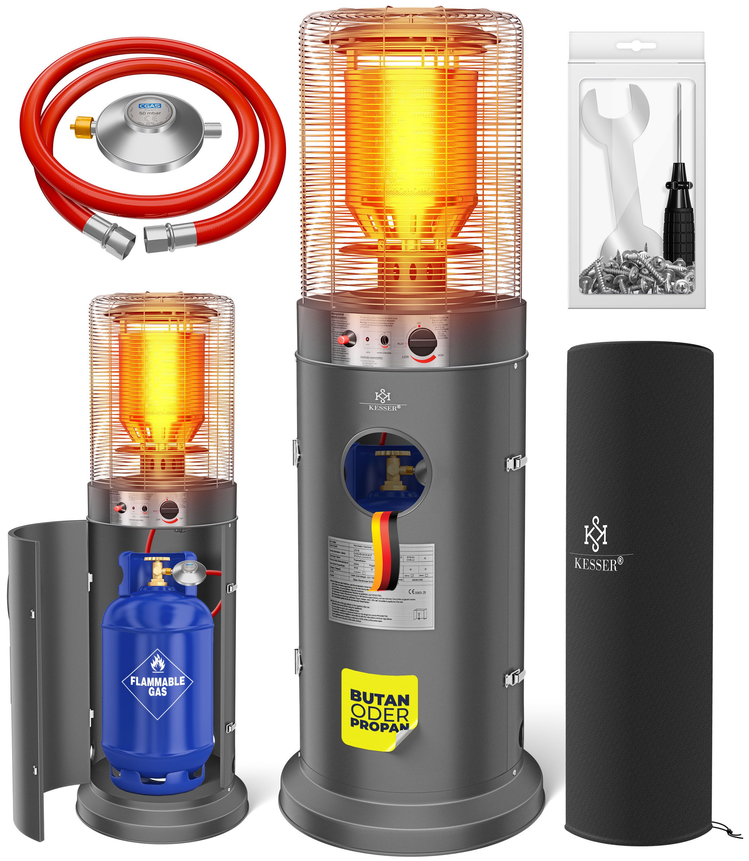 KESSER Heizstrahler Gasheizer KE12 Gas Heizpilz, Heizer für Terrasse & Gart günstig online kaufen