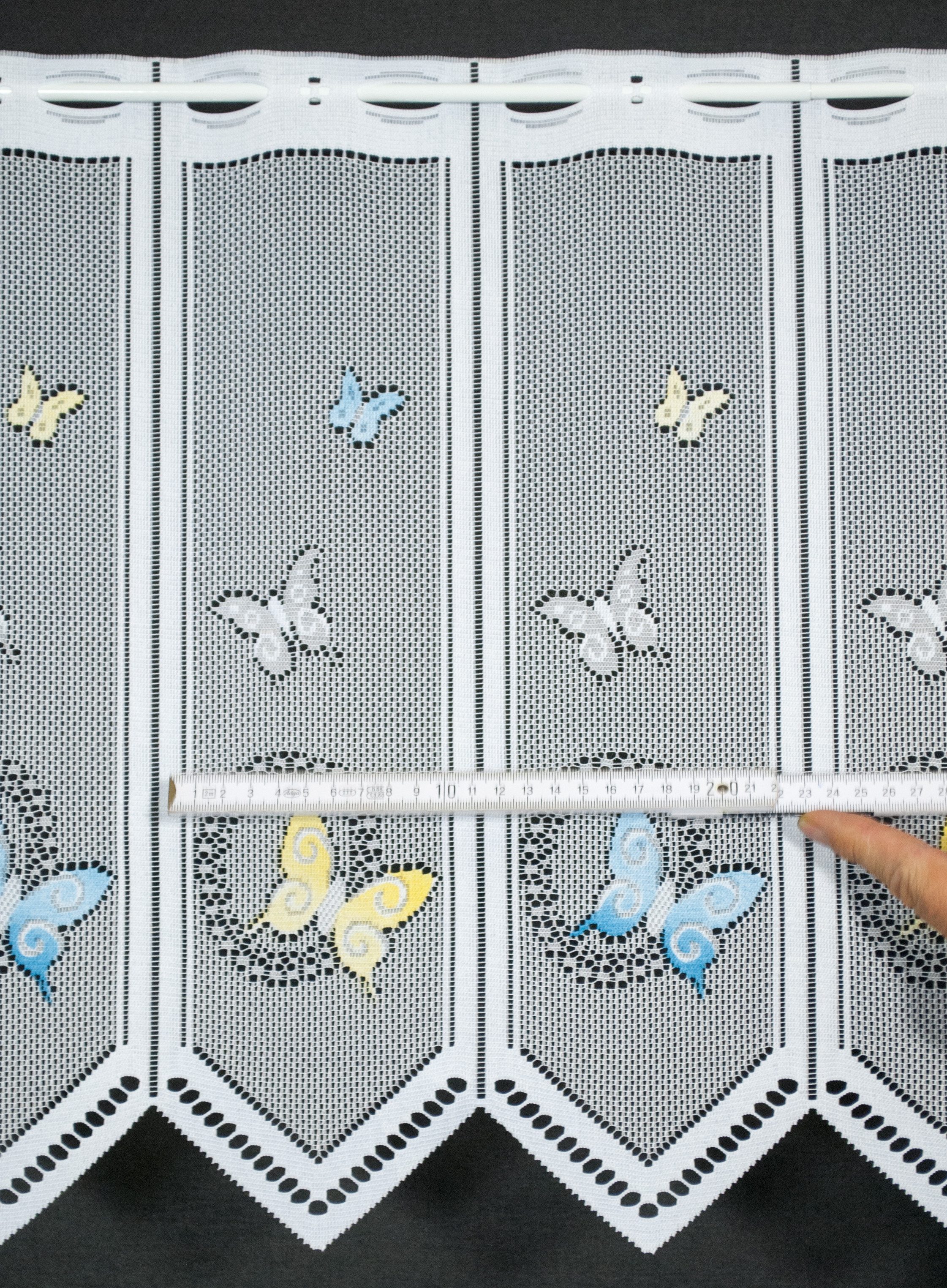 Gardinen Kranzusch Scheibengardine Schmetterlinge, Stangendurchzug, transpa günstig online kaufen