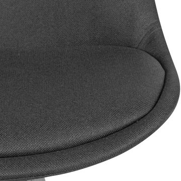 FINEBUY Esszimmerstuhl SuVa21124_1 (2er Set Esszimmerstühle Samt Stoff Anthrazit), Küchenstühle Modern schwarze Holzbeine 110 kg