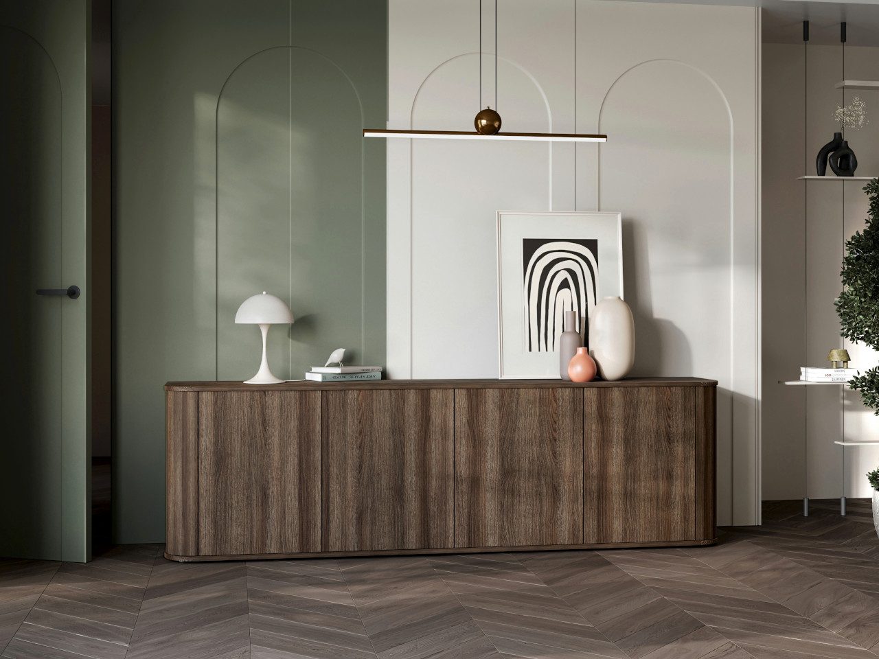 MOEBLINE Kommode Kommode Sideboard 4D AZILLO eiche barock