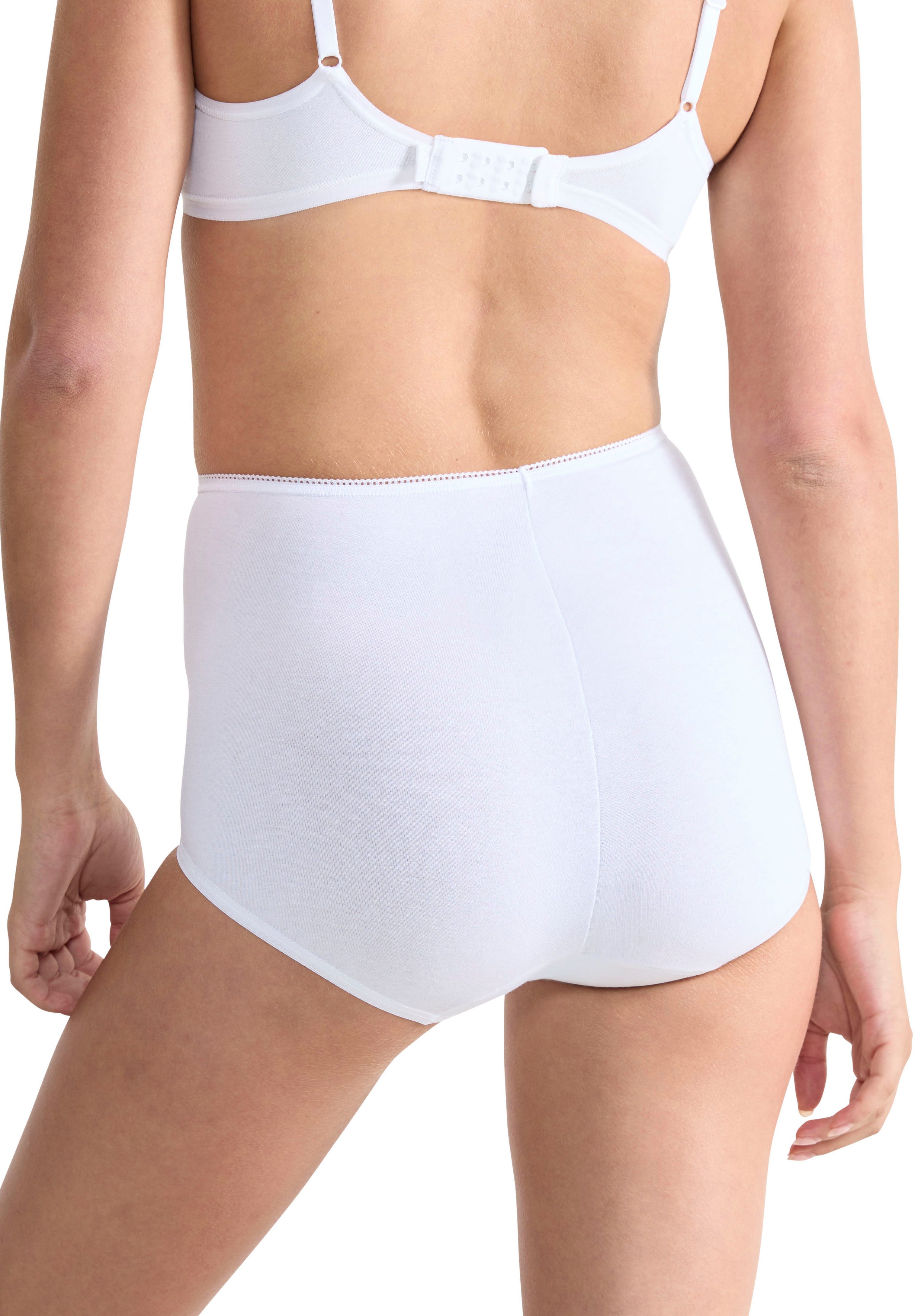 sloggi Maxislip 24/7 Cotton (3er Pack) höher geschnittene Passform, elastisch, Spitze, blickdicht, weich