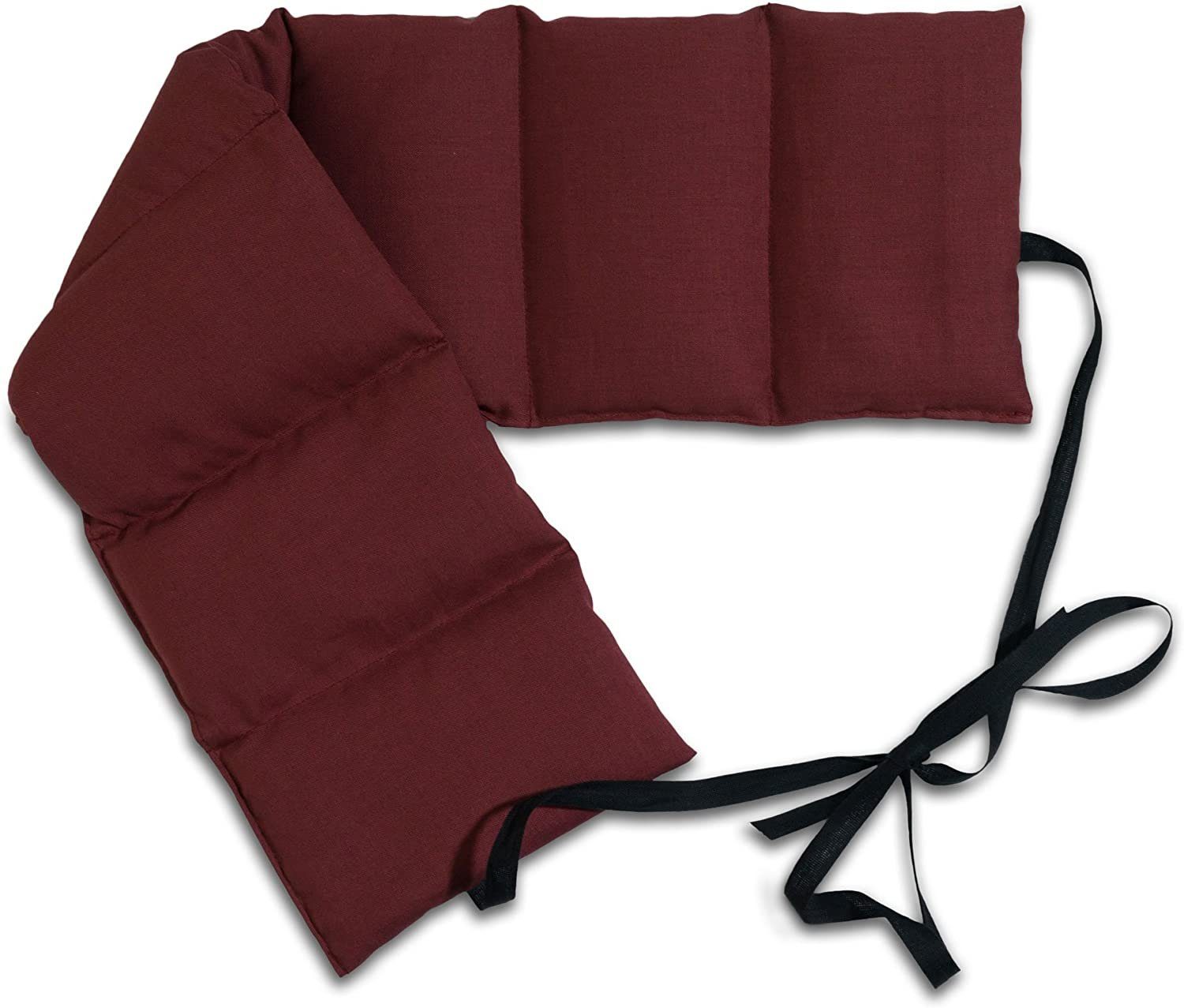 Giraffenland Rückenkissen Bio-Dinkelkissen 7-Kammer mit Band 65x15cm – Wärmekissen - Bio Dinkel, Wärmekissen Mikrowelle/Backofen, Kältekissen Kühlschrank/Gefriertruhe