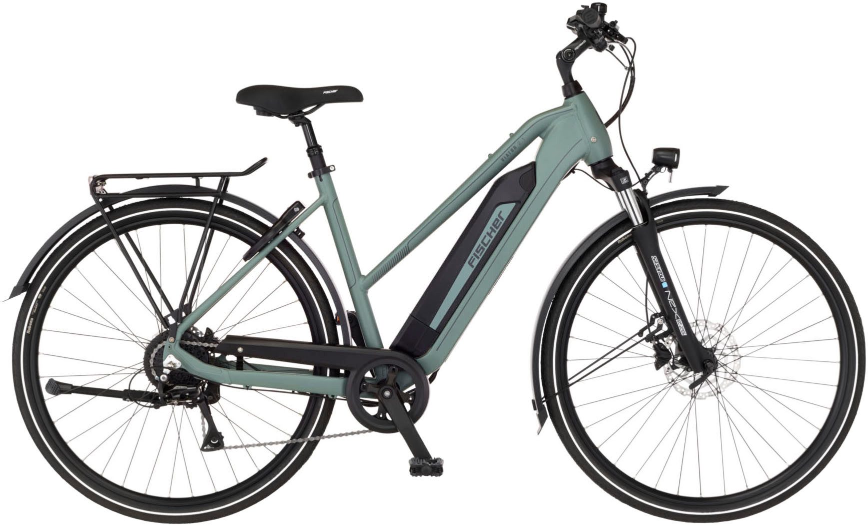 FISCHER Fahrrad E-Bike Trekkingrad VIATOR 2.1 459, 8 Gang Shimano ACERA Schaltwerk, Heckmotor, 459 Wh, (mit Akku-Ladegerät, mit Werkzeug), Pedelec, Elektrofahrrad für Damen und Herren