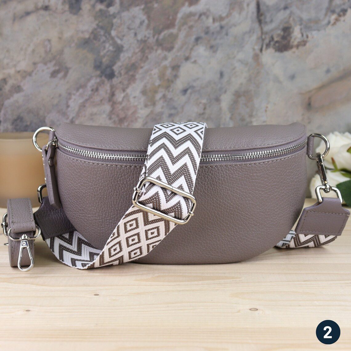 Umhängetasche Bauchtasche Damen Echtleder Umhängetasche Brusttasche Gürteltasche
