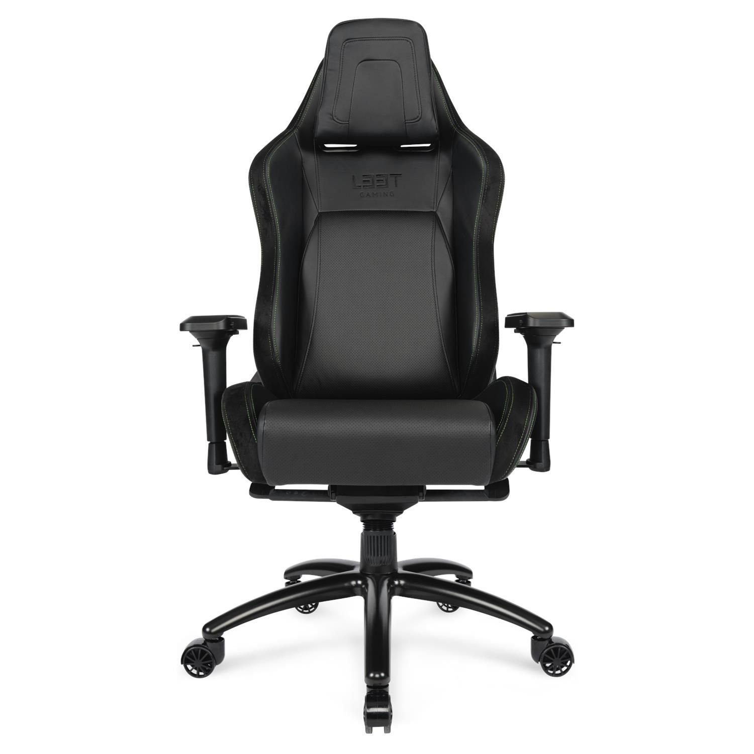 L33T Gaming-Stuhl E-Sport Pro Comfort Gaming Bürostuhl Racing Stuhl (kein Set), neigbar, höhenverstellbar, belastbar bis 145kg schwarz