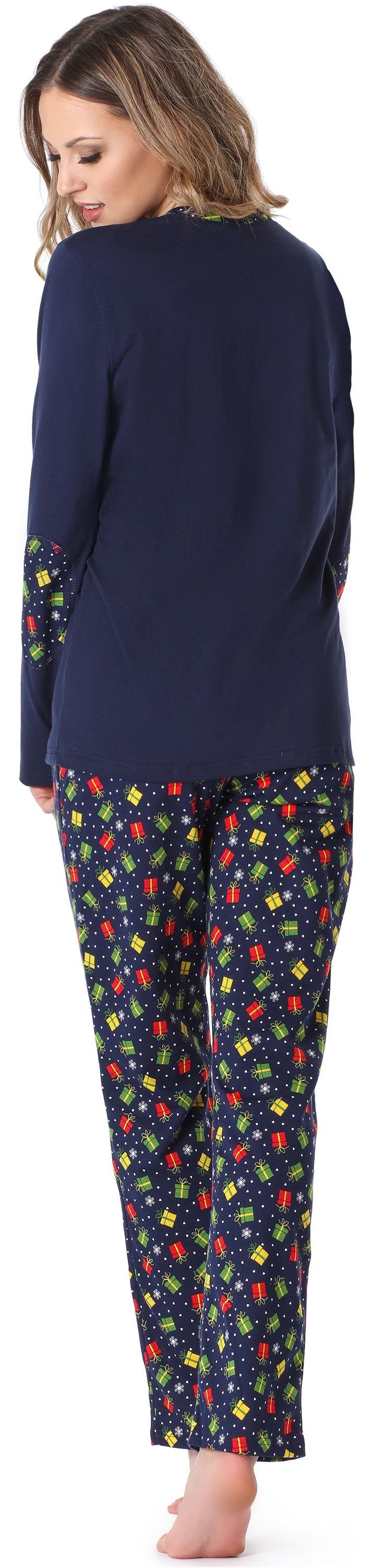Merry Style Schlafanzug Schlafanzug MS10-169 Marine Geschenk Damen