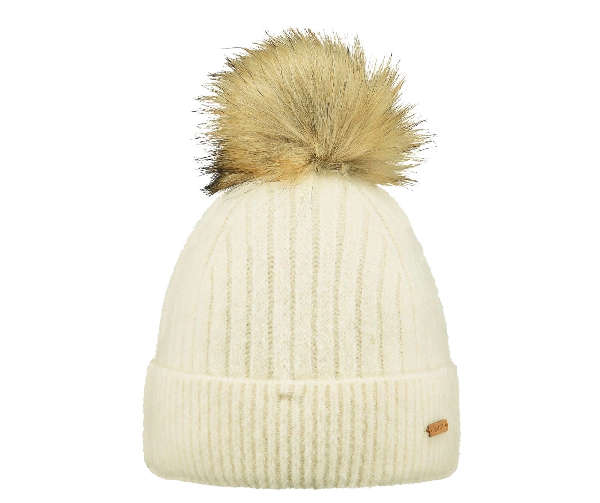 Barts Strickmütze Barts Mütze Jocelyn Beanie mit Fellbommel Fellbommel