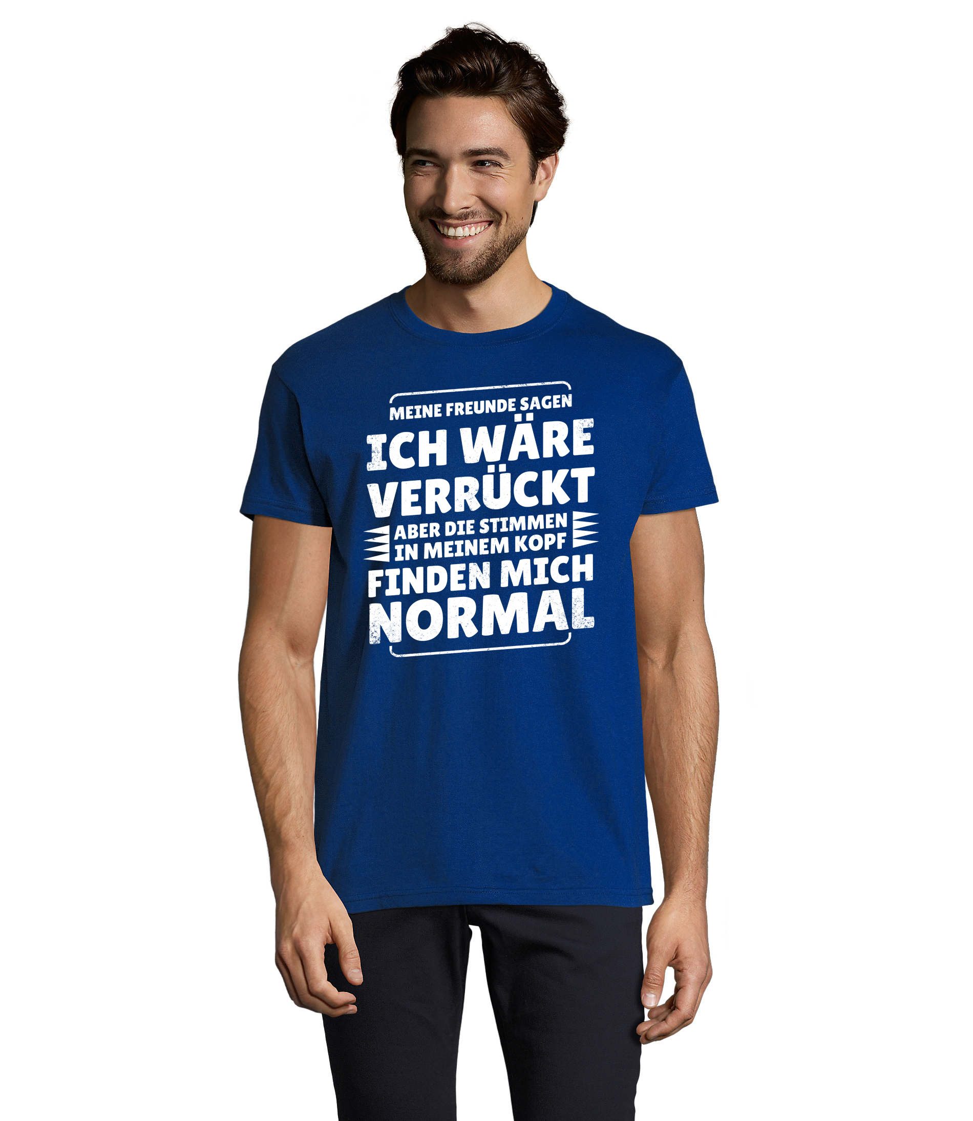 T-Shirt VerrücktStimmen Herren T-Shirt Spruch Print Stimmen Kopf Fun