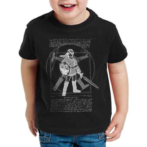 style3 Print-Shirt Kinder T-Shirt Vitruvianischer Link zelda snes nes legend ocarina