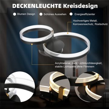 WILGOON Deckenleuchte LED Deckenleuchte Dimmbar 3000K - 6500K, 42W Moderne LED Deckenleuchte, LED fest integriert, Warmweiß, Neutralweiß, Kaltweiß, für Schlafzimmer, Küchen, Flure, Haustüren, Kinderzimmer, φ30+40+50cm