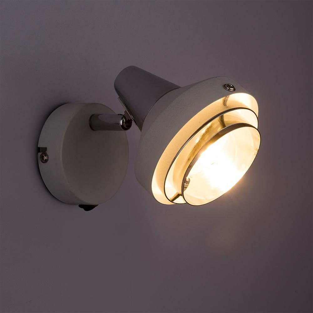 Chrom Zimmer Wandleuchte, Lampe im- Spot LED Strahler Leuchtmittel verstellbar Wand Leuchte inklusive, etc-shop Wohn