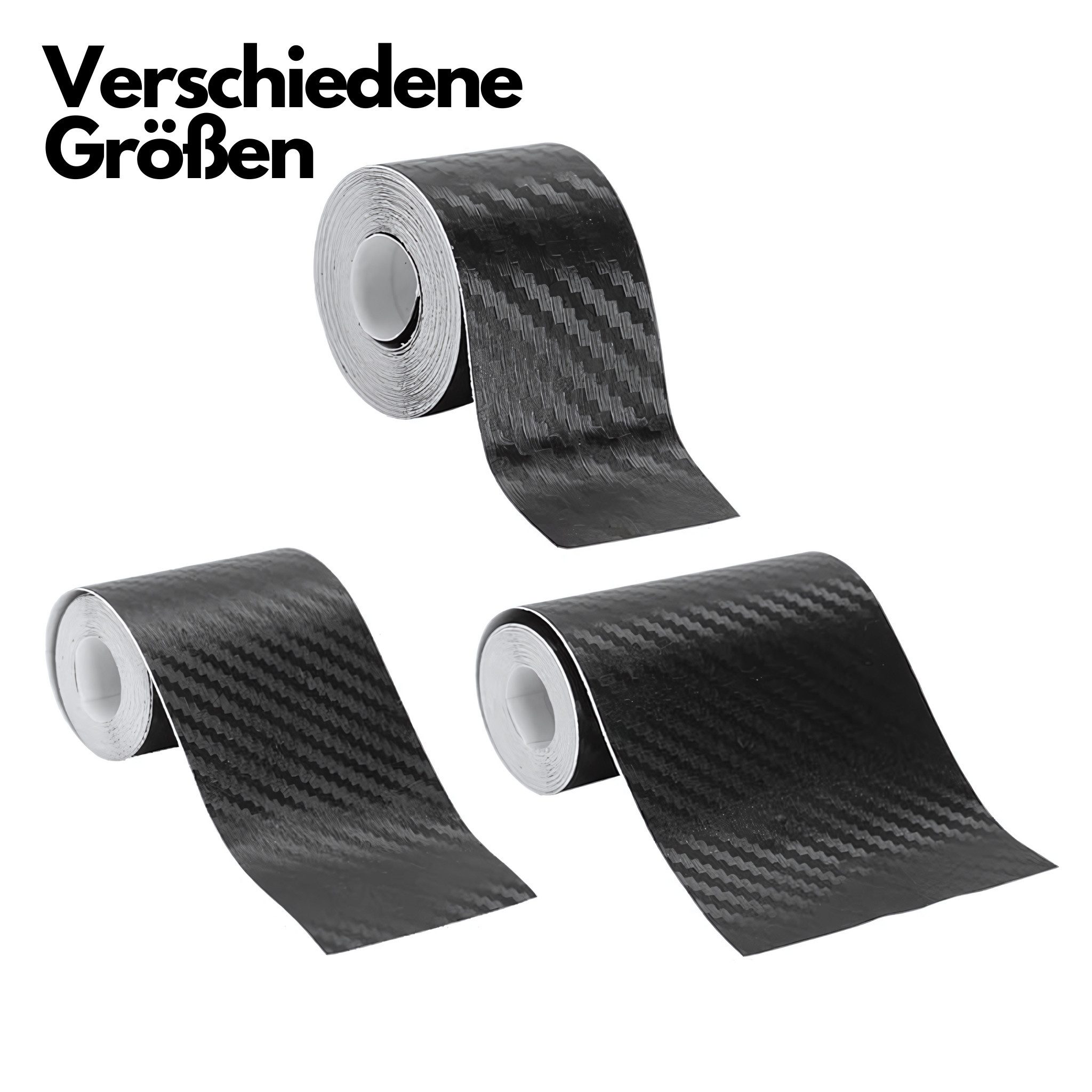 HS.SUPPLY Zierleisten-Aufkleber Carbon Design Band, Zierleistenklebeband, (Komplettset), witterungsbeständig, wiederverwendbar, universell einsetzbar