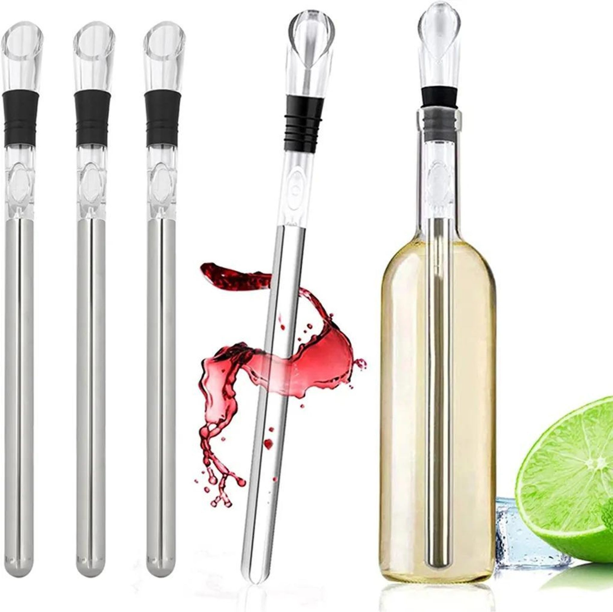 FELIXLEO Outdoor-Flaschenkühler Weinkühler Edelstahl 4er Set mit Belüfter & Dekantierer für Weißwein