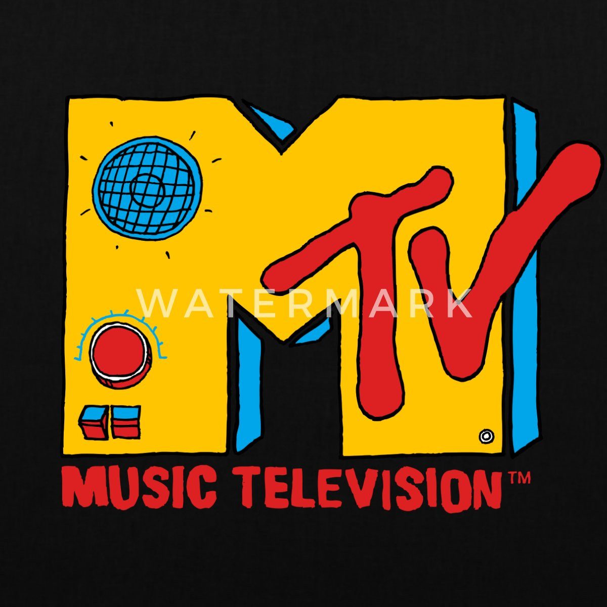 Spreadshirt Henkeltasche MTV Music Television Radio-Logo Stoffbeutel (1-tlg)