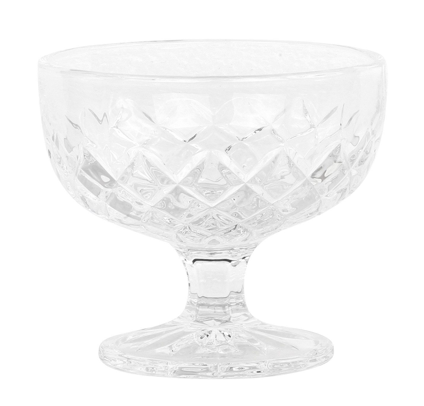Chic Antique Servierschale Chic Antique - Glas Schale Dessertschale Eisschale auf Fuß mit, Glas