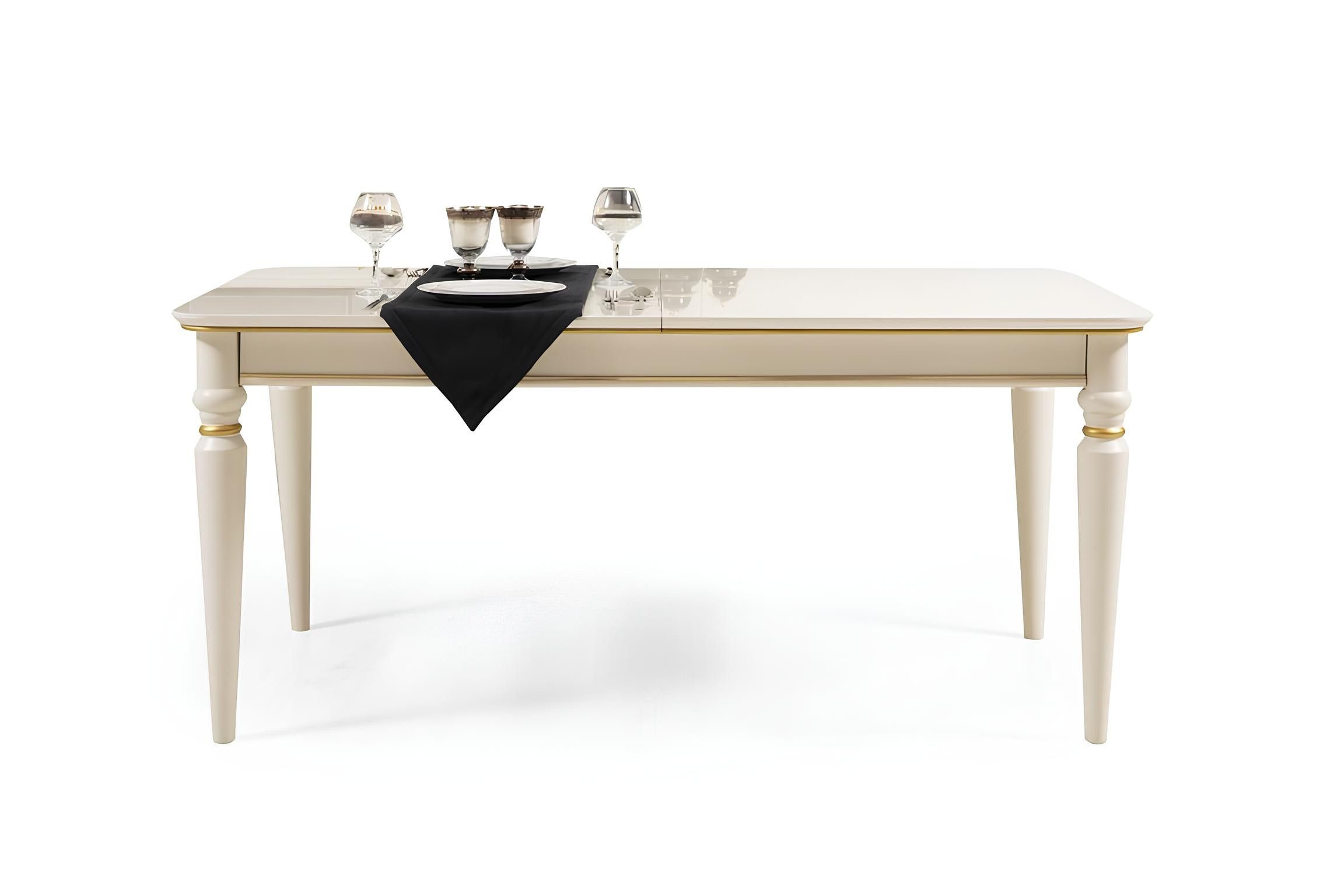 Xlmoebel Essgruppe Esstisch Set von XLMOEBEL in Weiß mit ausziehbarem Tisch und Stühlen, (Essgruppe, 5-tlg., 5-teilig), Made in Europa
