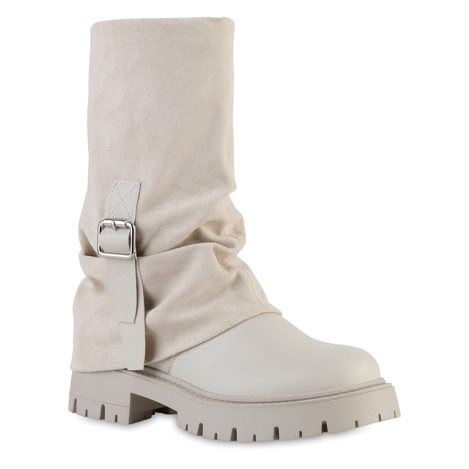 VAN HILL 841810 Stiefel Damen Bikerstiefel Stiefel Plateau Vorne Profil-Soh günstig online kaufen