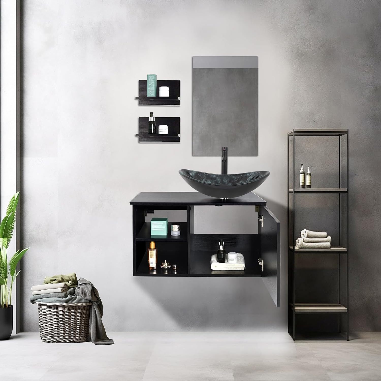 Puluomis Badmöbel-Set mit Spiegel, Badezimmerschrank mit günstig online kaufen