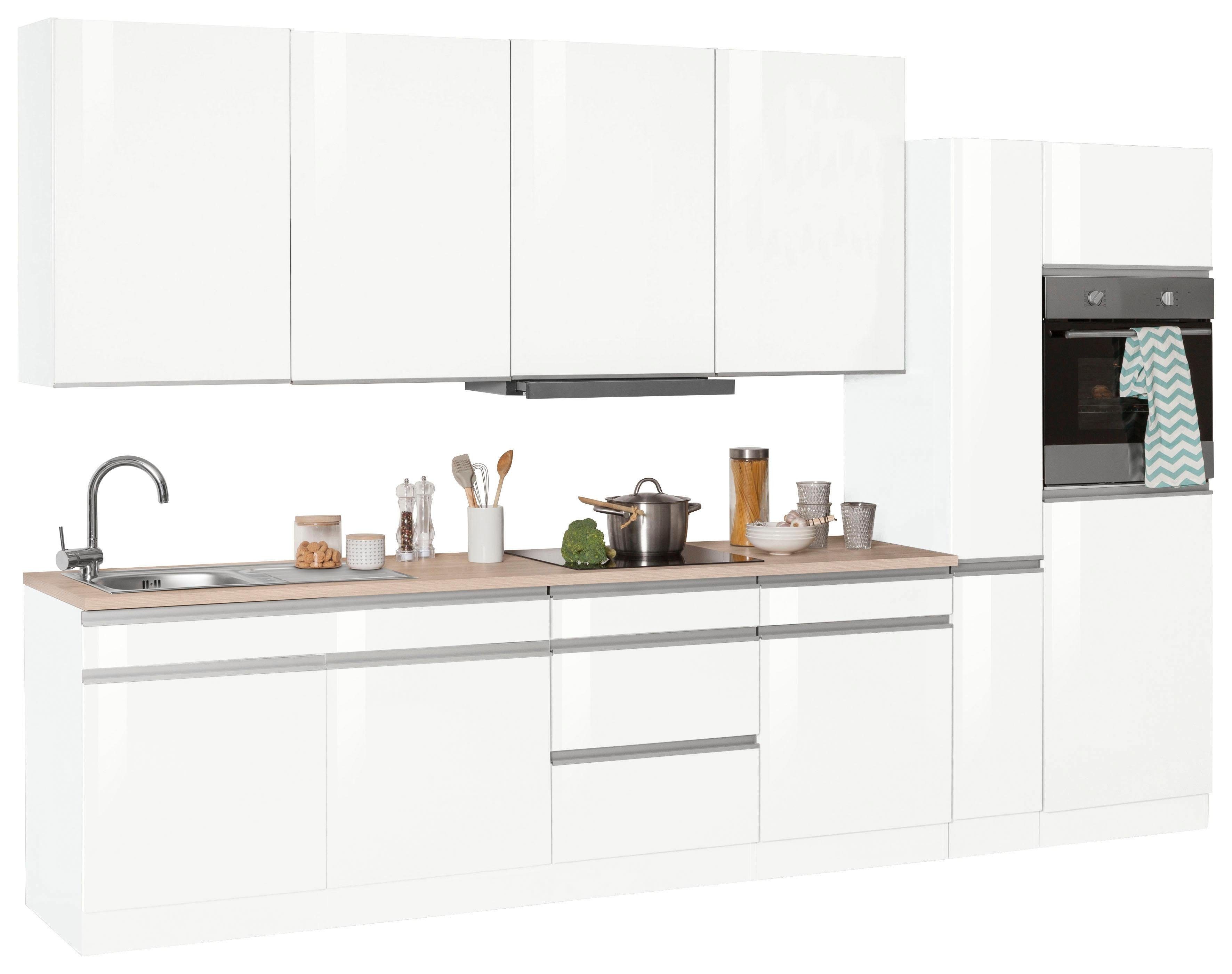 KOCHSTATION Küchenzeile KS-Ohio, mit E-Geräten, Breite 330 cm