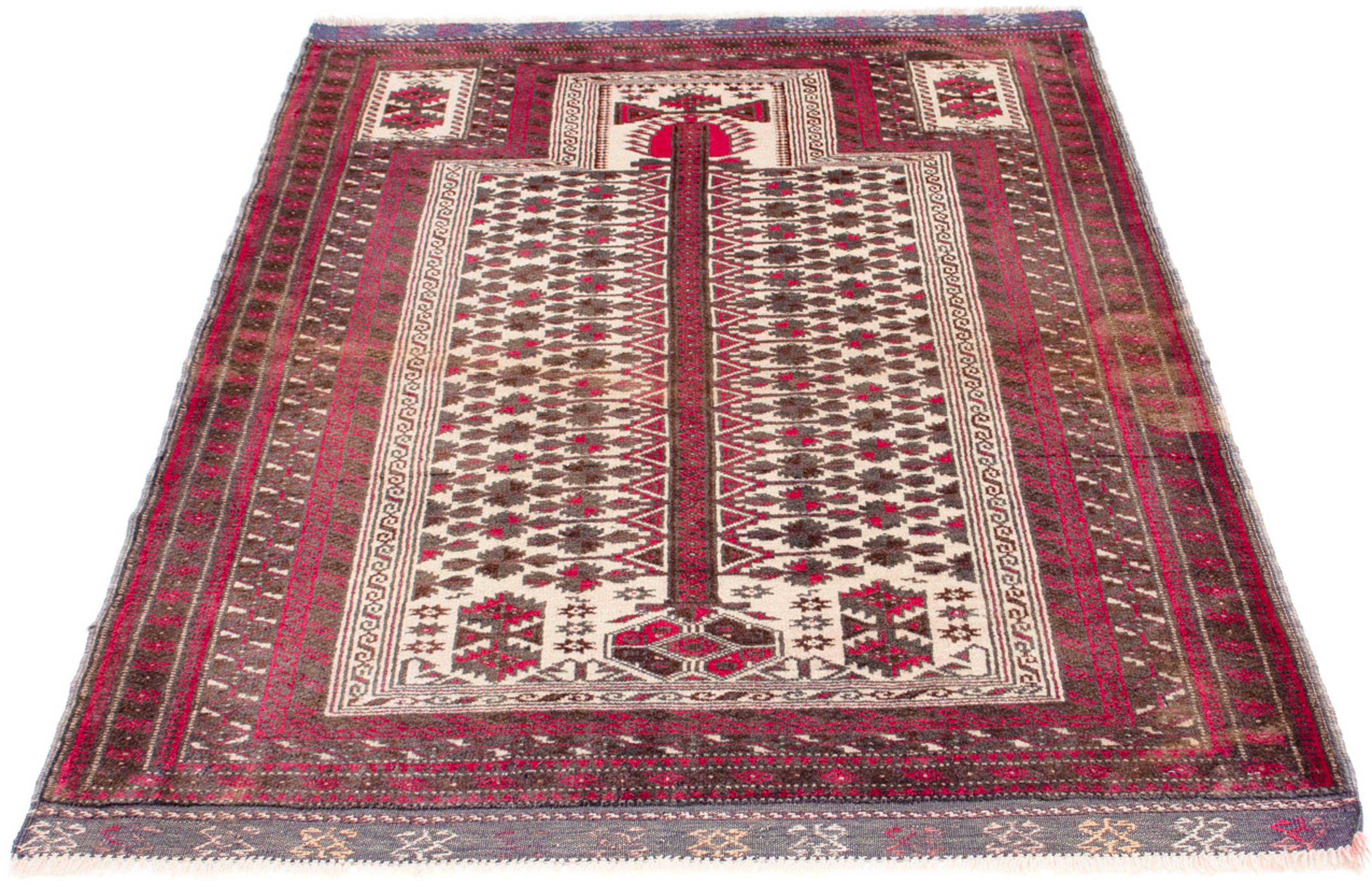 Orientteppich Belutsch - 137 x 100 cm - beige, morgenland, rechteckig, Höhe: 8 mm, Wohnzimmer, Handgeknüpft, Einzelstück mit Zertifikat