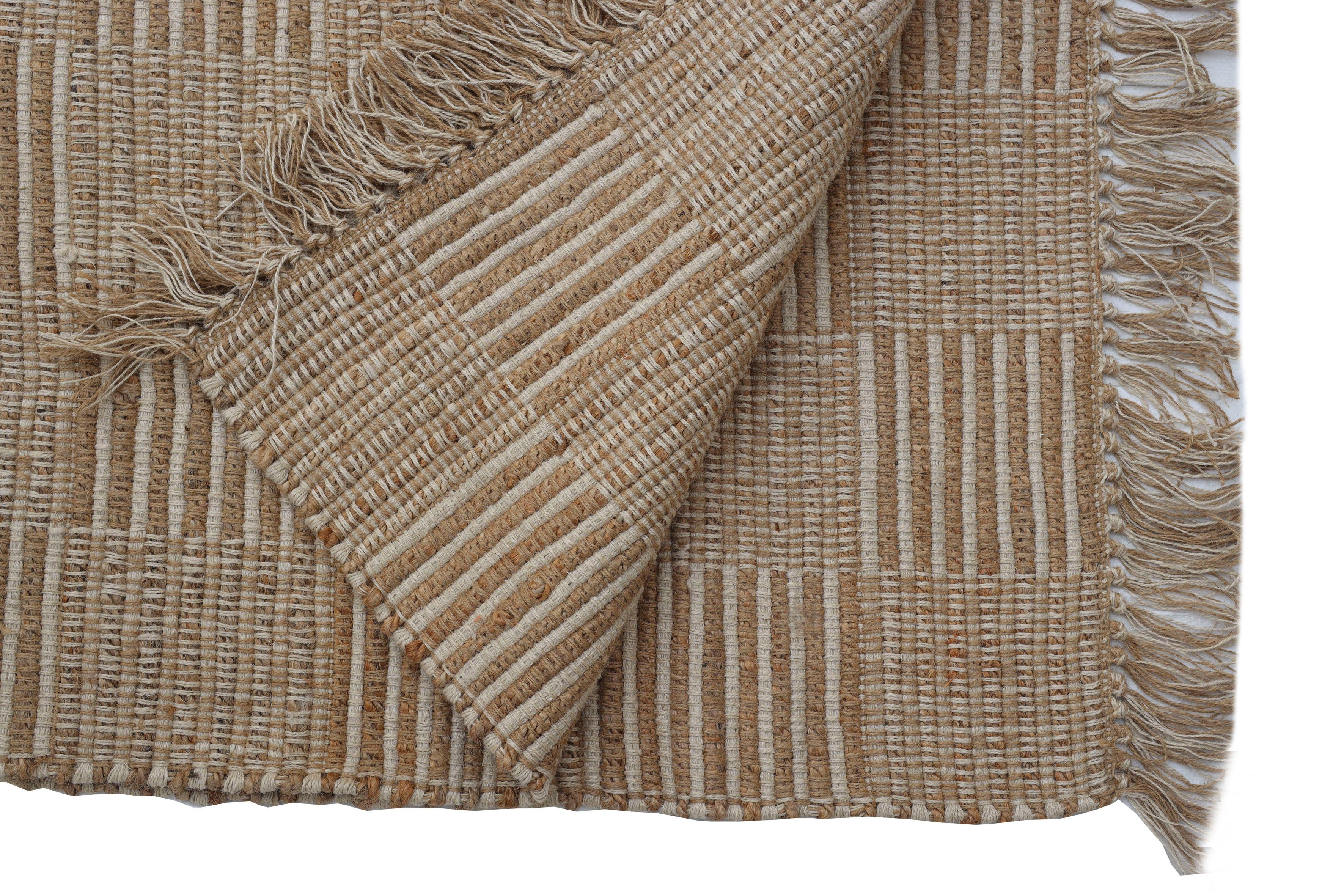 Teppich Himal, Home mm, affaire, Geflochtener aus Naturprodukt Karo-Muster 100% Jute, Höhe: Teppich, rechteckig, 7
