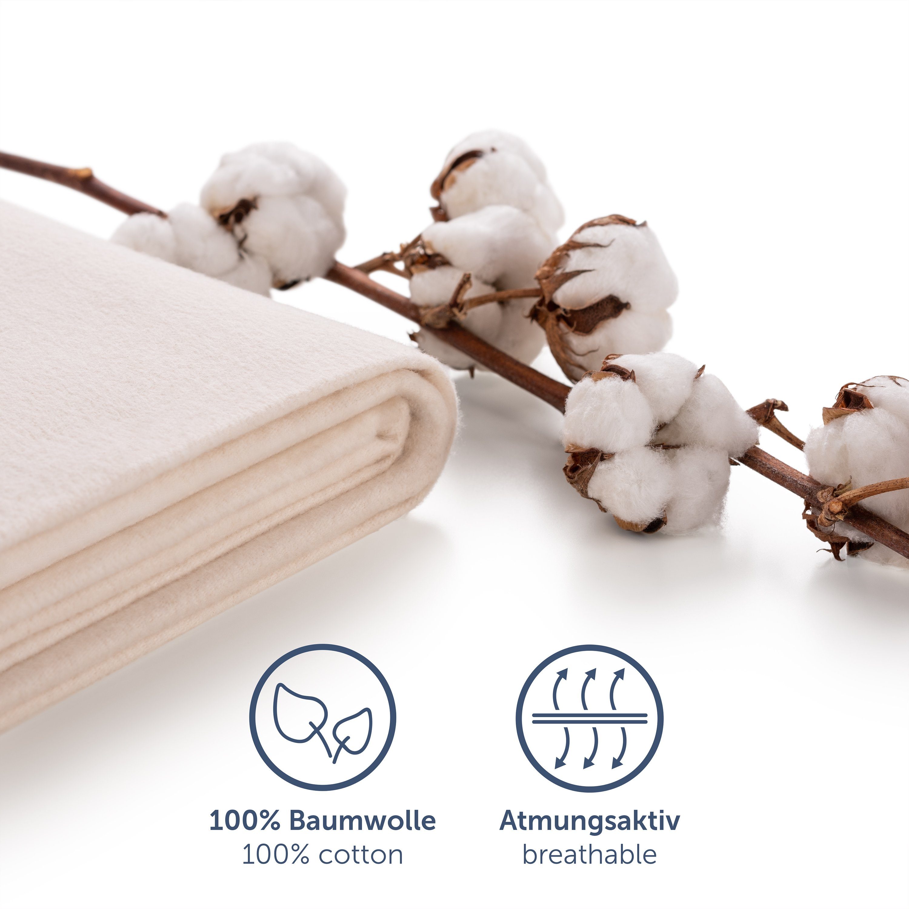 Premium Nature Zertifizierte Blumtal, Matratzenschoner Baumwolle, 100% Molton Blumtal Matratzenauflage Atmungsaktive Qualität