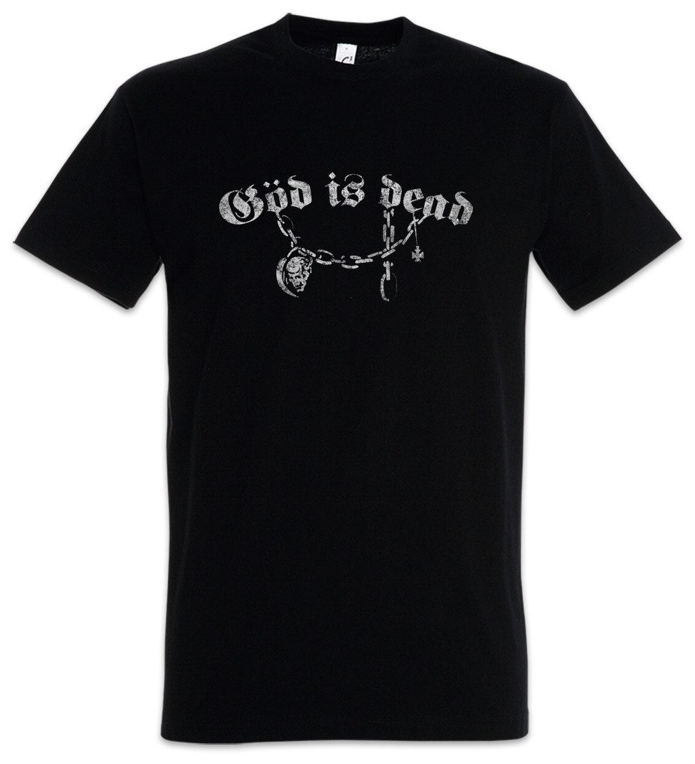 Urban Backwoods Print-Shirt Göd is Dead Herren T-Shirt God Nietzsche Friedrich Gott Tot Metal (1-tlg) Biker Rock Speed Rocker