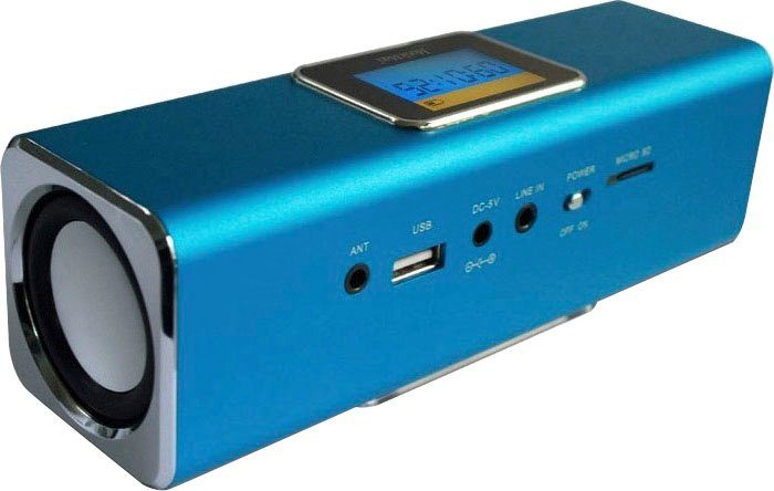 (6 Technaxx MA 2.0 Display MusicMan W) Soundstation Portable-Lautsprecher blau