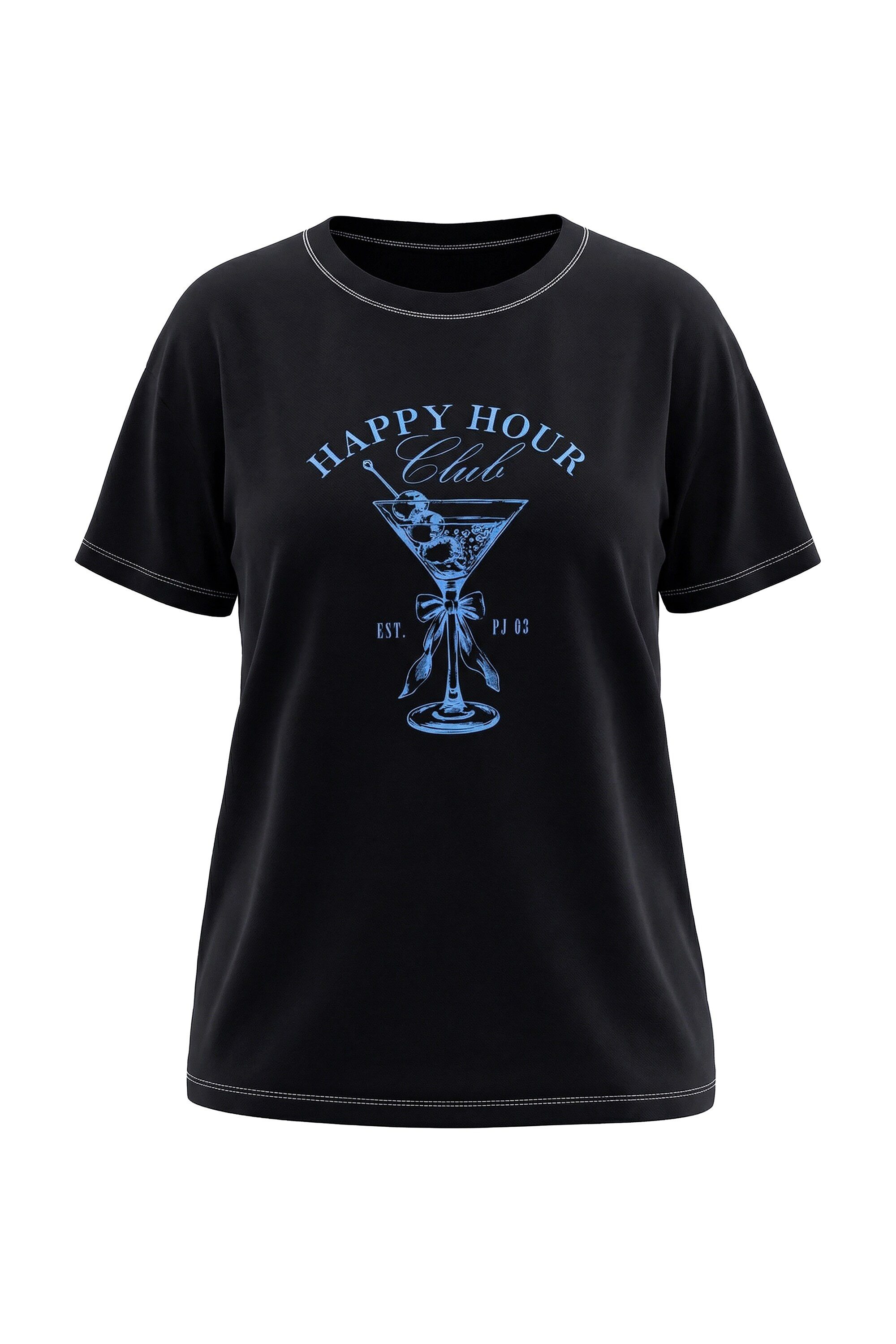 Angel of Style T-Shirt T-Shirt Boxy Fit Cocktail-Motiv Halbarm