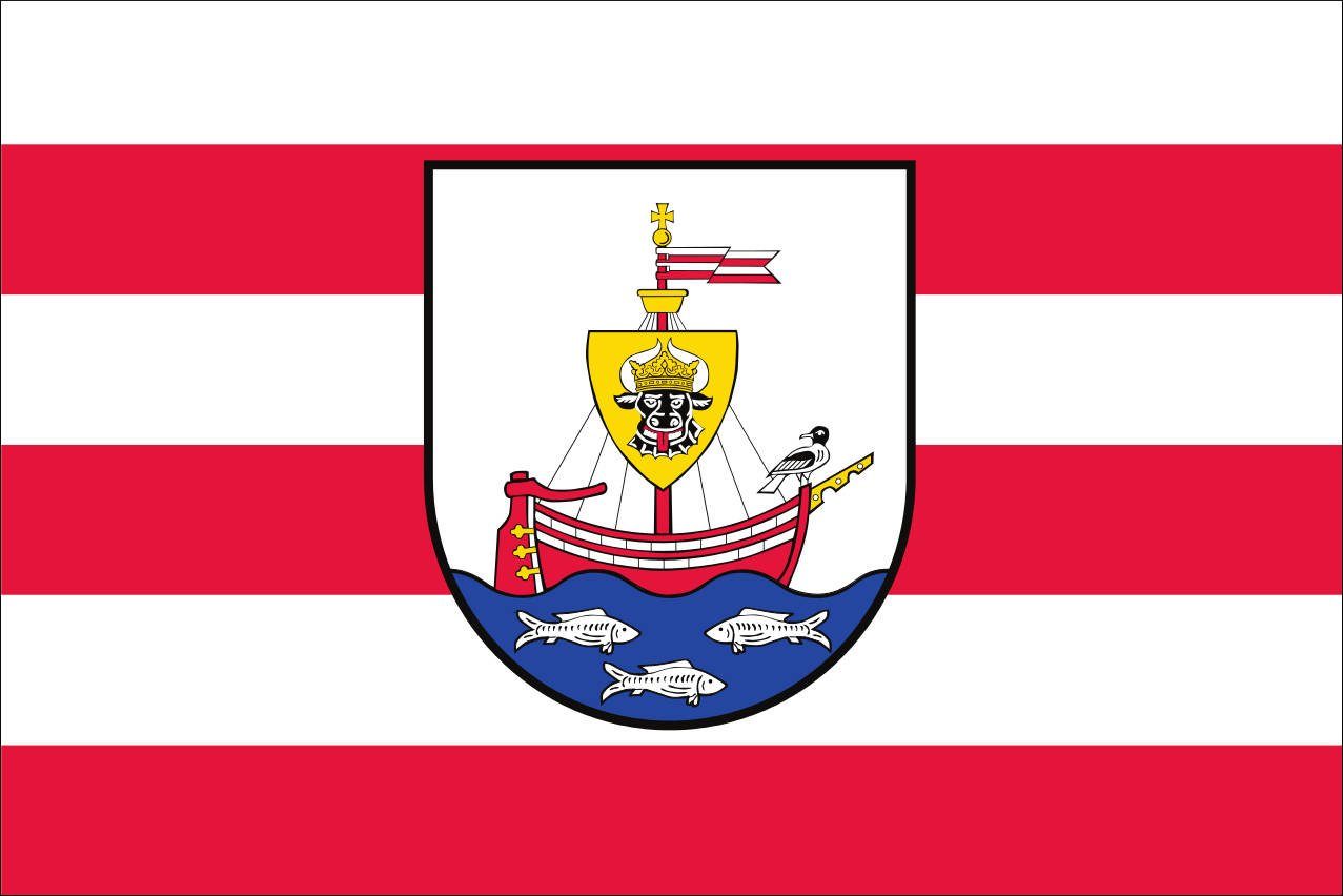 flaggenmeer Flagge Flagge Wismar mit Wappen 110 g/m² Querformat | Fahnen