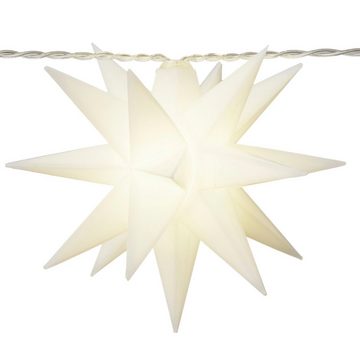 kamelshopping LED-Lichterkette 3D Leuchtstern Lichterkette mit 10 LED-Sternen, ca. 6,75m + Zuleitung, Timerfunktion, für Innenbereich & Außenbereich