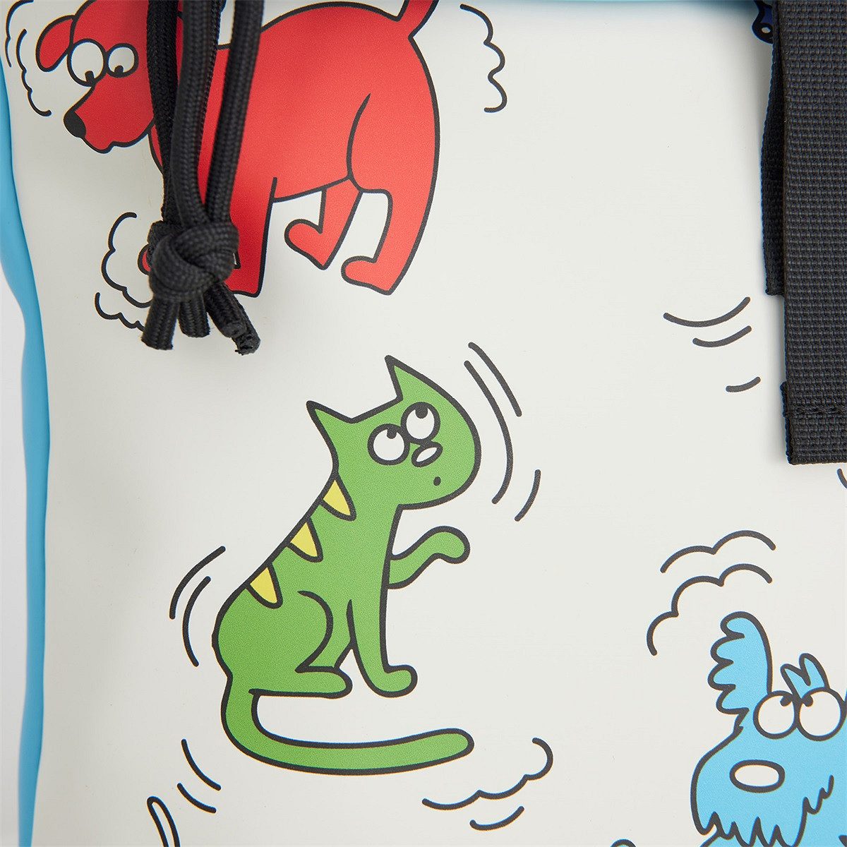 NEW REBELS Cityrucksack kleiner Roll Up RollTop Kurier Rucksack Mart Los Angeles, wasserabweisendes Planenmaterial, Hunde & Katzen