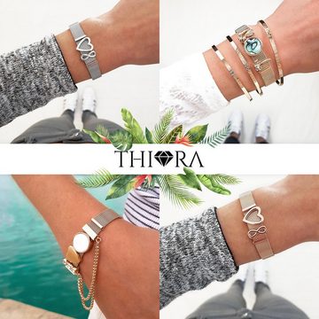 THIORA Charm-Armband Set Charmband Collection (Mesh Armband mit Charms, inkl. der im Hauptbild gezeigten Charms), Armband Set mit Anhängern