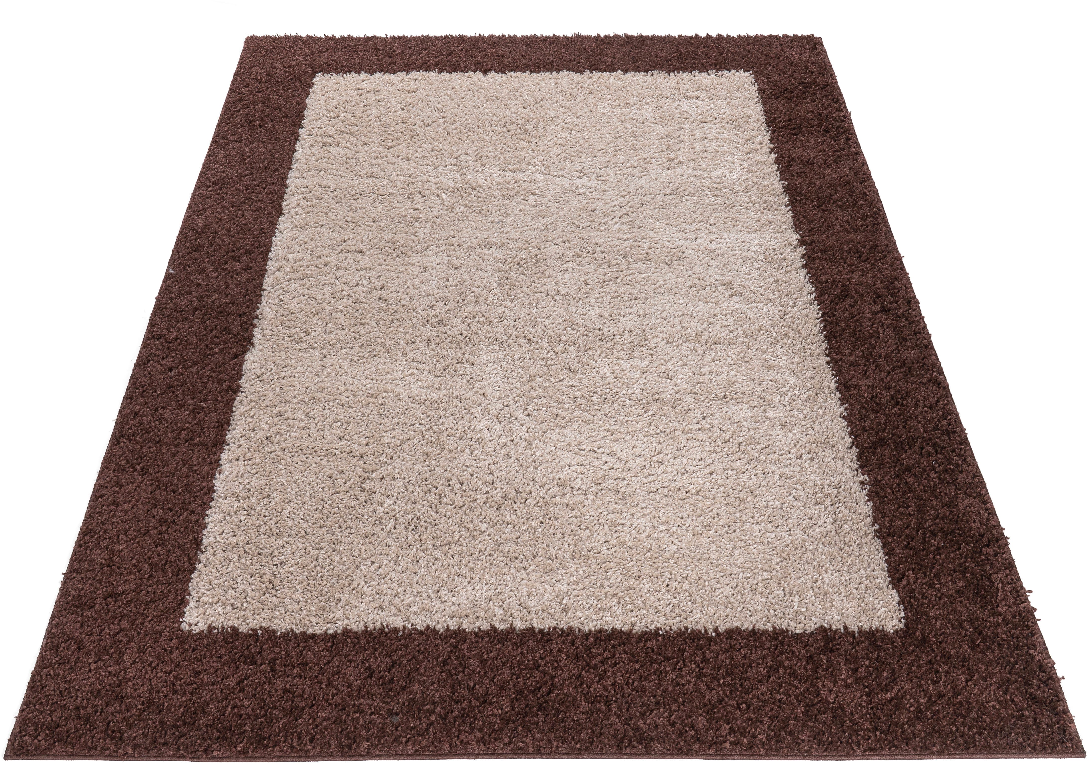 OTTO home Hochflor-Teppich Liams, rechteckig, Höhe: 30 mm, mit Bordüre, besonders weich und kuschelig, Wohnzimmer, Schlafzimmer