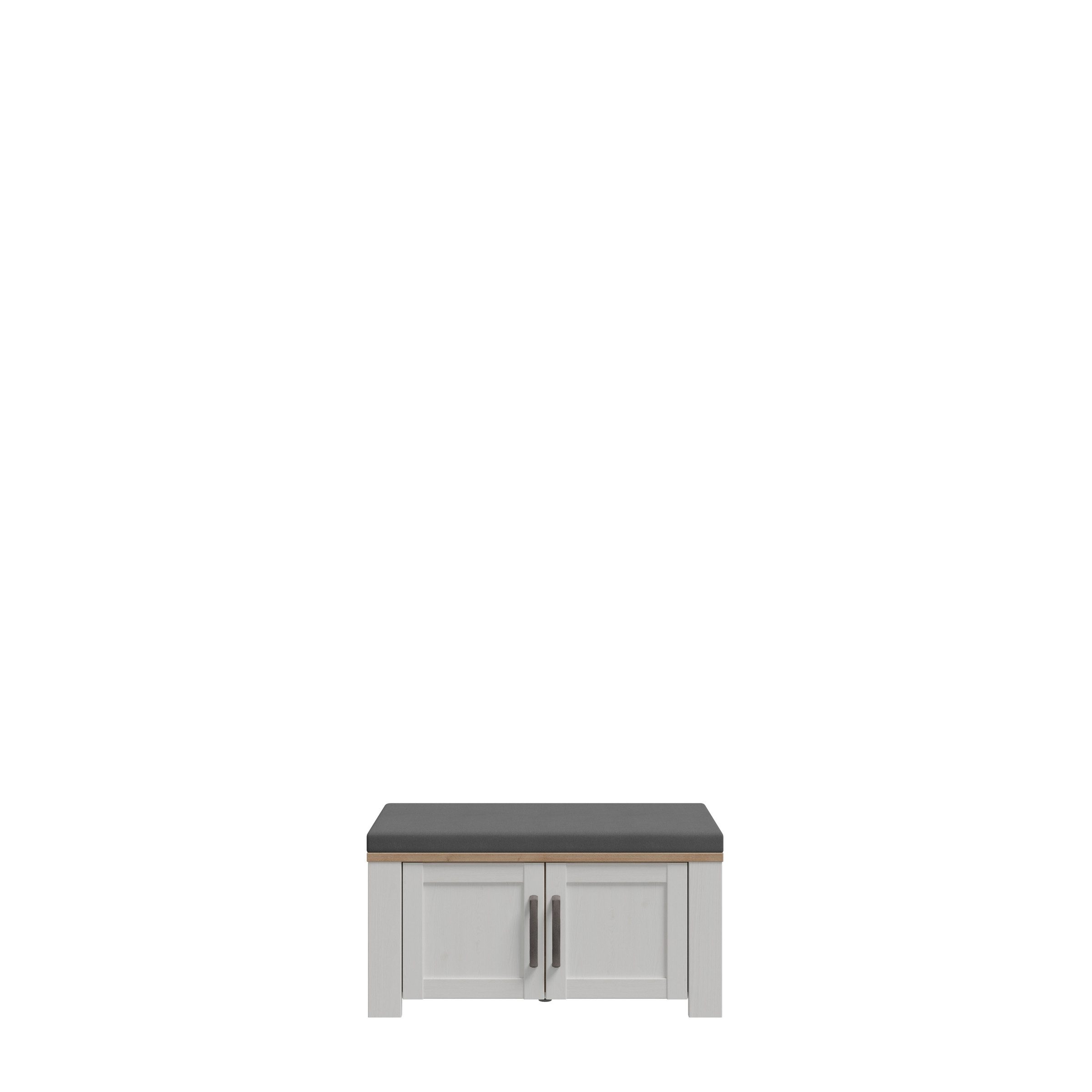 PREISBRECHER Schuhbank BOHOL, in Eiche Dekor / Sibiu - 86,5x45x42cm (BxHxT)