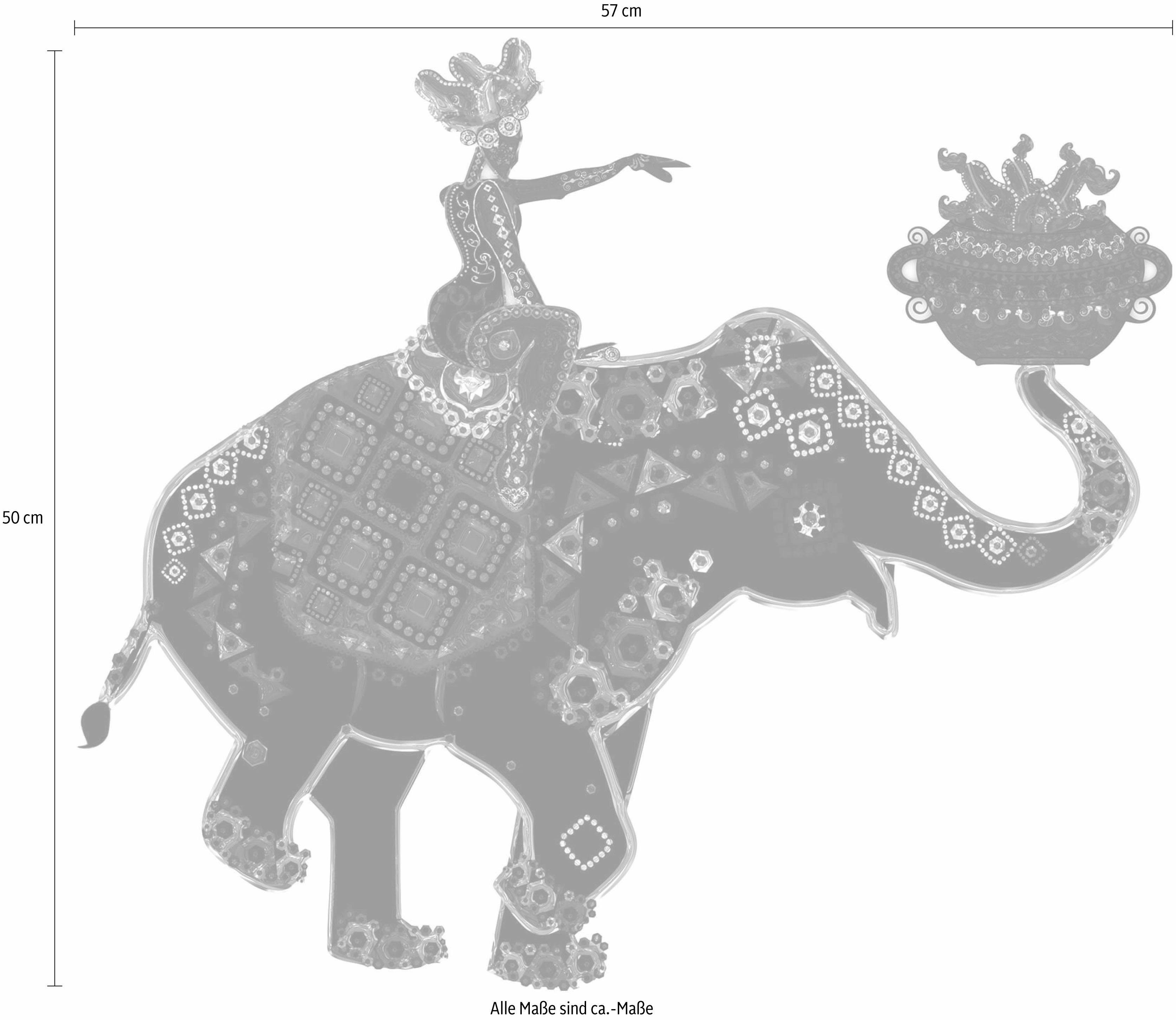 Wall-Art Wandtattoo Metallic Elephant Ride