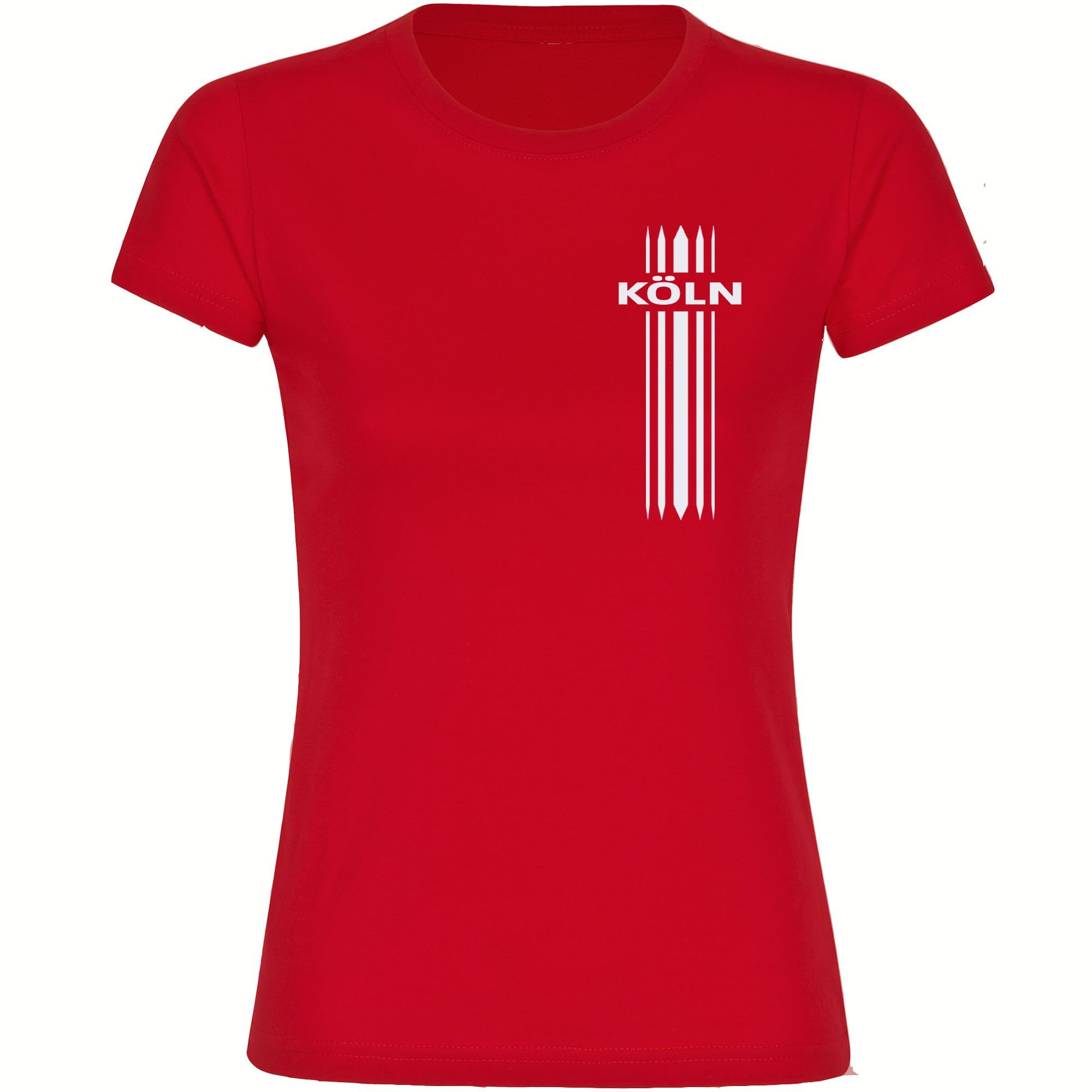 multifanshop T-Shirt Damen Köln - Streifen - Frauen