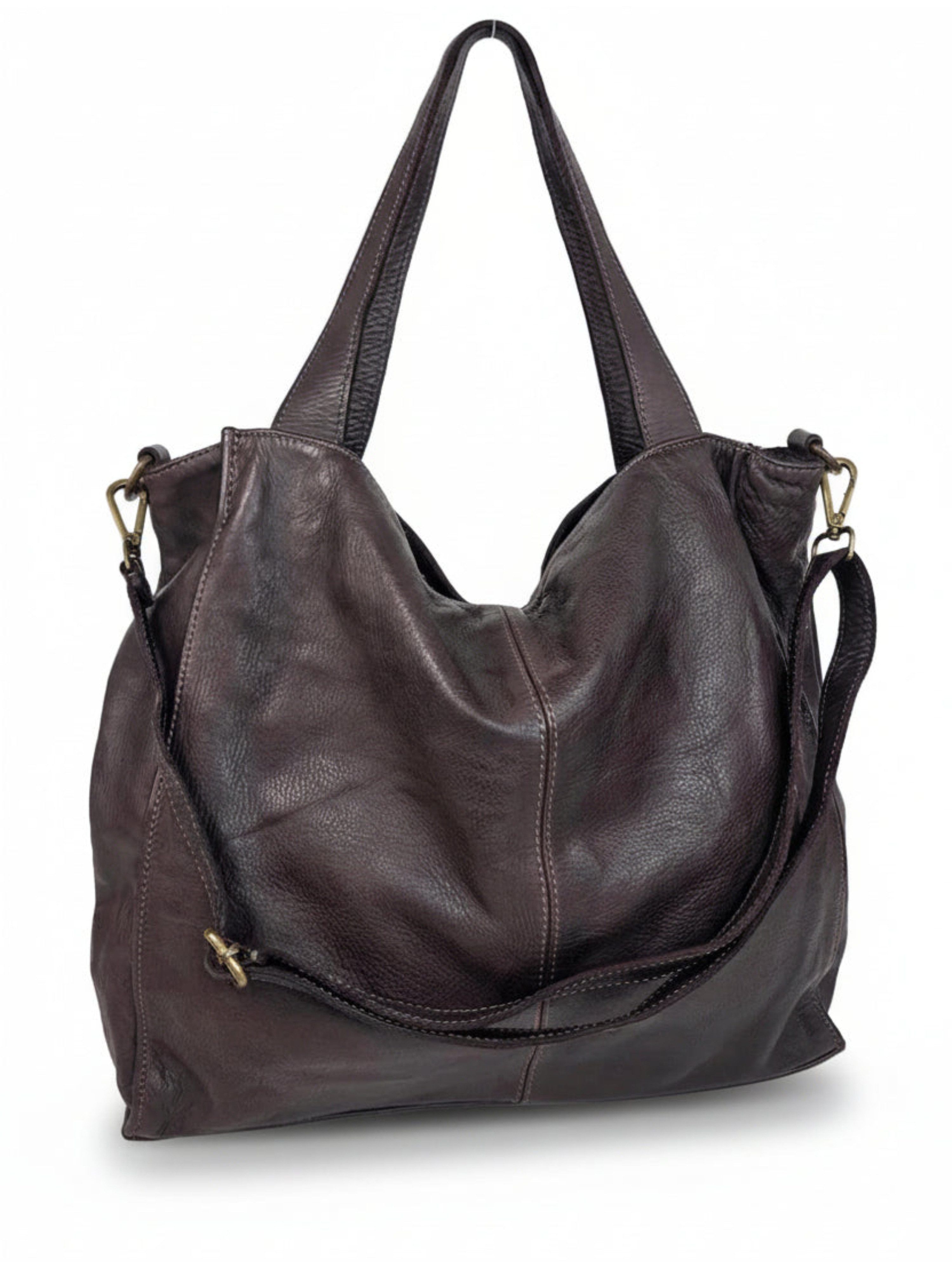 Tragetasche weicher italienischer Leder-Shopper